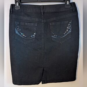 Midi Denim Skirt Code Bleu Ladies Size 12/30 Gwen Black